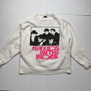 Vintage New Kids On The Block Untouchables Sweatshirt Mens Small Oversized White